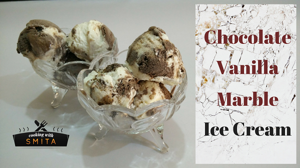 Chocolate Vanilla Marble Ice Cream Recipe