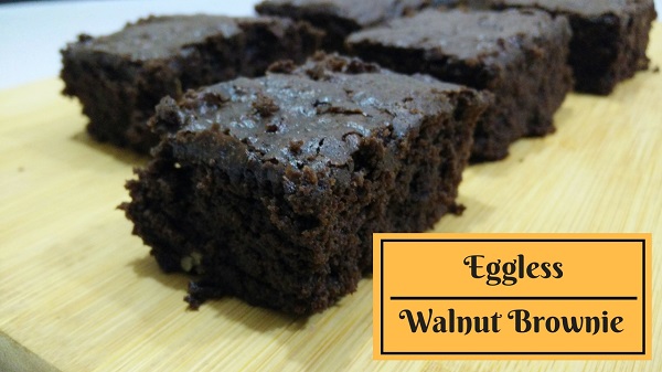 Eggless Chocolate Walnut Brownie Recipe