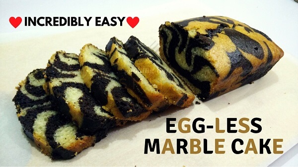 Eggless Marble Cake Recipe