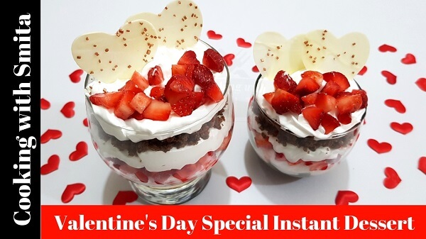 Valentine Day Special Instant Dessert by Cooking with Smita