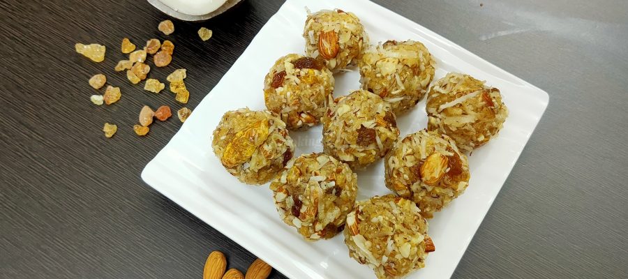 Coconut Dink Dry Fruit Laddu Recipe by Cooking with Smita